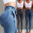 High Waist Jeans For Women - Slim Stretch Denim Jean Bodycon Tassel Belt Bandage Skinny Push Up Jeans