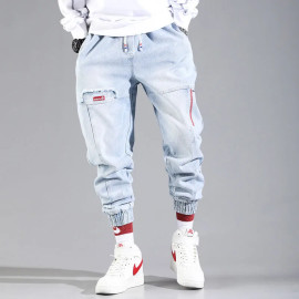 Men's jeans Cargo Pants - Elastic Harun pants