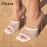 Eilyken New PU Square head Peep Toe High Heel Mesh Shoes