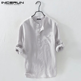 INCERUN Men's Shirt (100% Cotton)