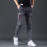 Summer Cargo Pants (Slim Fit Elastic Waist Style Casual Dark Gray Denim)