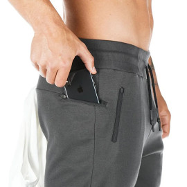 Men's fashion knitting fitness sweatpants (outdoor multi-pocket jogging squats cargo pants)