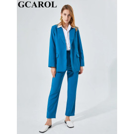 GCAROL Women Blazer And Guard Pants Sets Two Pieces