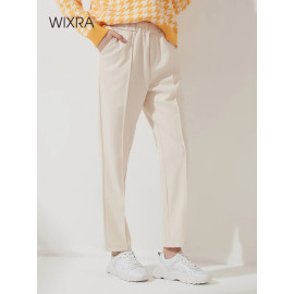 Wixra Womens Harem Thick Pants - Casual Elastic Waist