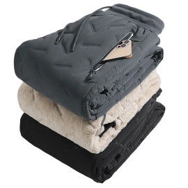 Winter Zip Pockets Thick Fleece Sweatpants