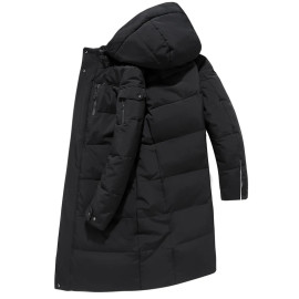Men's Hooded Water-resistant Long Down Jacket