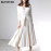 BGTEEVER Elegant V-neck Thick Warm Women Knitted Pleated Dress