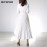 BGTEEVER Elegant V-neck Thick Warm Women Knitted Pleated Dress