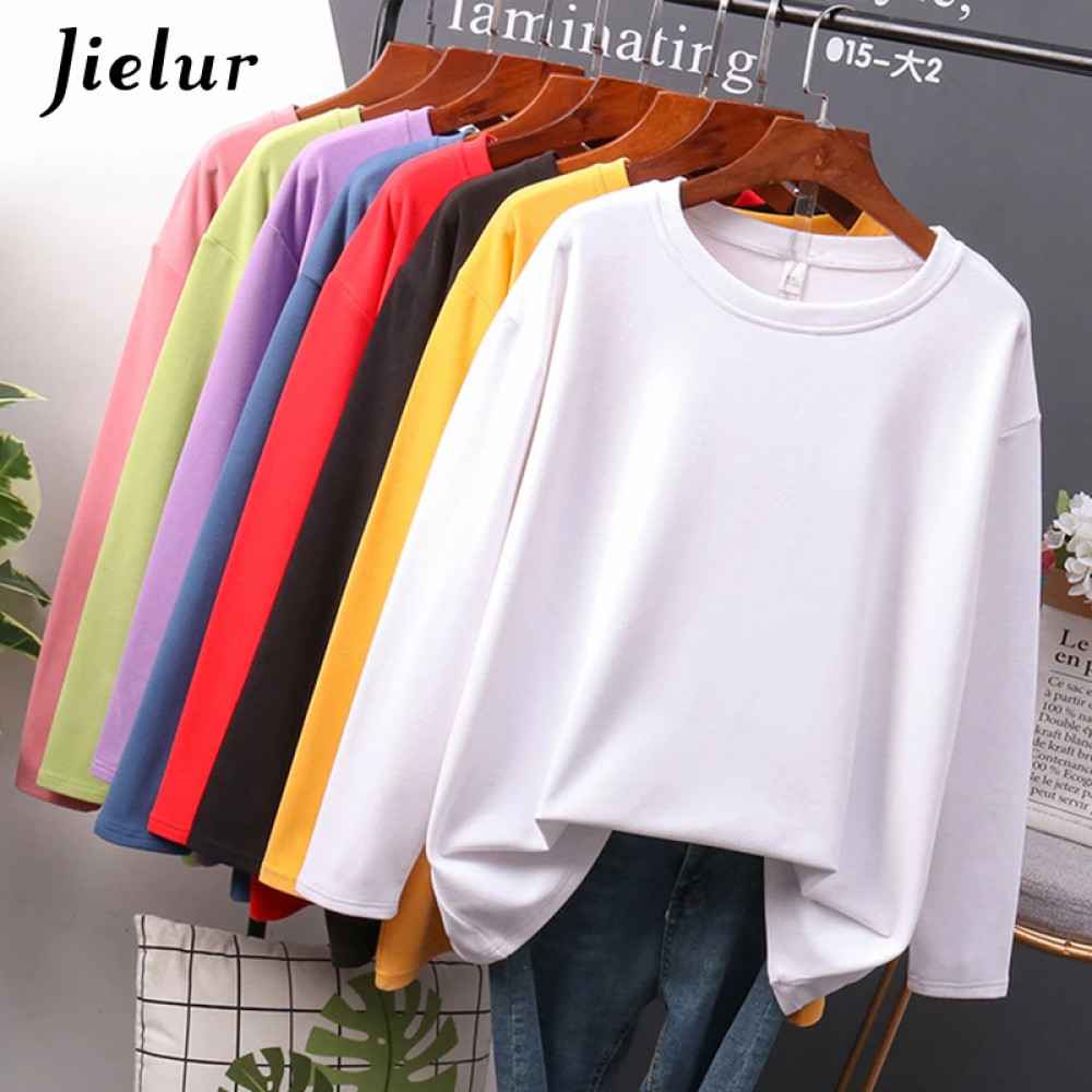 Jielur New Cotton Women T shirt 