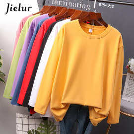 Jielur New Cotton Women T shirt 