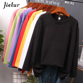 Jielur New Cotton Women T shirt 