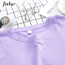 Jielur New Cotton Women T shirt 