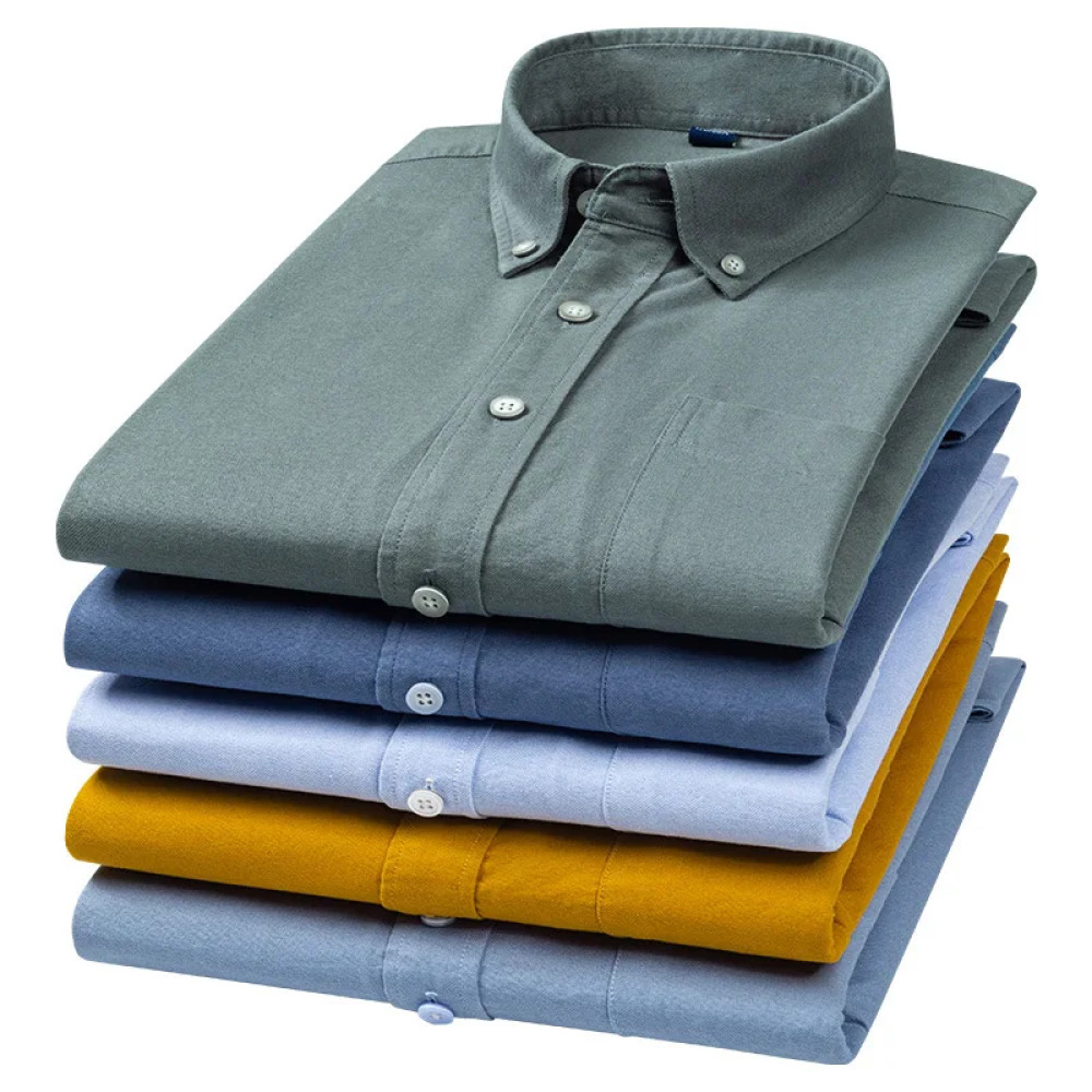 100% Cotton Pure Color Longsleeve Shirt for Men