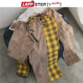 LAPPSTER-Youth Streetwear Black Plaid Pants  LAPPSTER-Youth Streetwear Black Plaid Pants