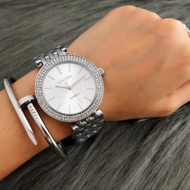 CONTENA Fashion Luxury Silver Watch Women