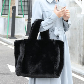Large Tote Faux Fur Women Handbags