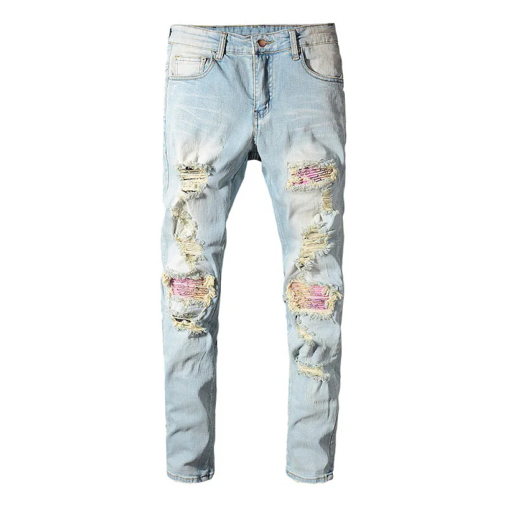 Sokotoo Skinny Ripped Biker Jean
