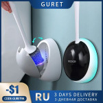 GURET Silicone Toilet Brush For WC Accessories (Drainable Toilet Brush Wall-Mounted Cleaning Tools)