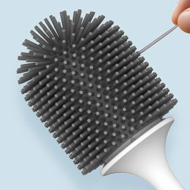 GURET Silicone Toilet Brush For WC Accessories (Drainable Toilet Brush Wall-Mounted Cleaning Tools)