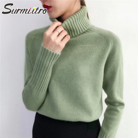 SURMIITRO Cashmere Knitted Sweater For Women
