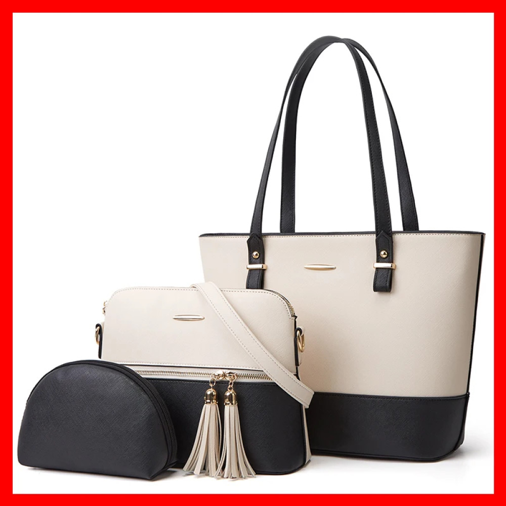 Ceossman Women's Handbag Shoulder Bag 3 PCS Messenger Hand Bag 