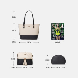 Ceossman Women's Handbag Shoulder Bag 3 PCS Messenger Hand Bag 