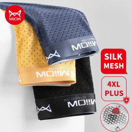 MiiOW 3Pcs Sexy Mesh Men Underwear Boxers