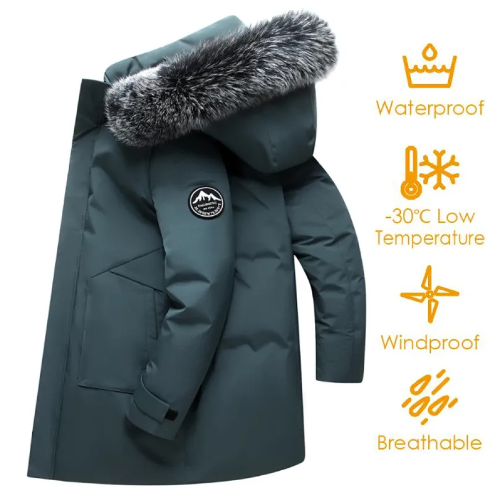 Autumn Winter Long Men Windproof Down Jacket