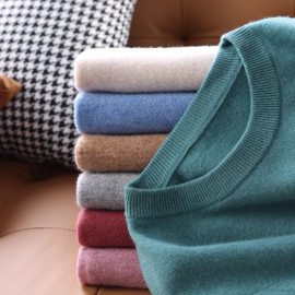 Men Sweaters 100% Pure Australian Wool Knitting Pullovers