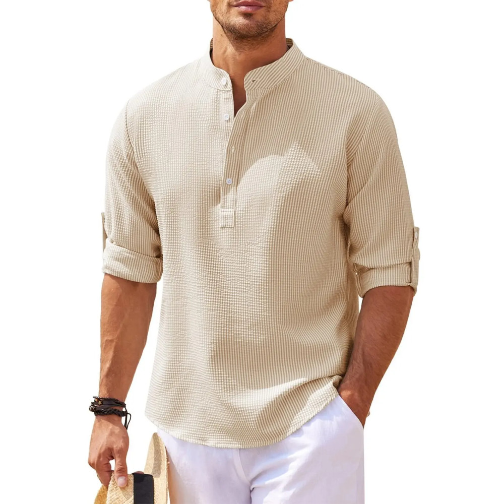 Cotton Linen Hot Sale Men's Long-Sleeved Shirts