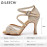 DILEECHI Latin Dance Shoes Gold Glitter Rhinestones With Net Women's Ballroom Dancing Shoes Salsa Soft Outsole Cuba Heel 9cm