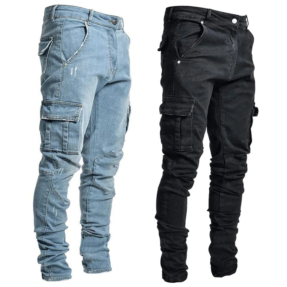 Street Elastic Jeans Men 