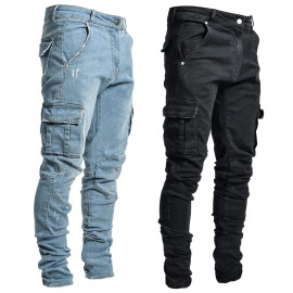 Street Elastic Jeans Men 