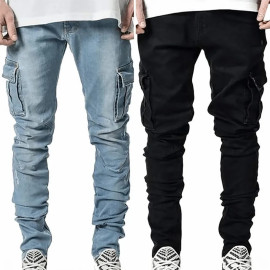 Street Elastic Jeans Men 