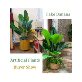 1pc Artificial Plants Large Tropical Palm Tree Fake Banana Plants Leaves Real Touch Plastic Monstera Plant For Home Garden Decor - AliExpress 15