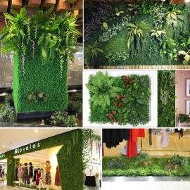 60x40cm Artificial Green Wall Landscape Home Garden Jungle Decor Fake Plants Plastic Lawn Decoration Wall Panels Garden Fence - AliExpress 15