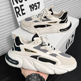 Thick Sole Versatile Clunky Sneaker For Men 2023 New Trend Mesh Lace Up Breathable Casual Sports Shoes Increased Soft Soles - AliExpress 322