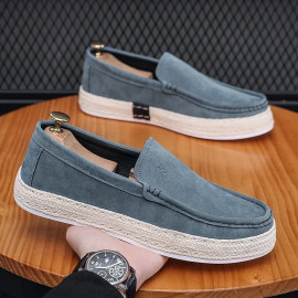 Men Loafers Shoes Summer Shoes Man New Fashion Canvas Footwear Soft Flat Comfy Flock Suede Leather Men Casual Vulcanized Shoe - AliExpress 322