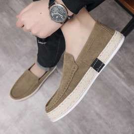 Men Loafers Shoes Summer Shoes Man New Fashion Canvas Footwear Soft Flat Comfy Flock Suede Leather Men Casual Vulcanized Shoe - AliExpress 322