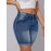 High Waist Ripped Denim Shorts  Stretch Skinny Knee Jeans)