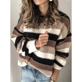 Plus Size Loose Striped Sweater Pullovers Autumn Winter