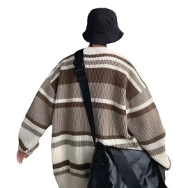 Men's Japanese Vintage Striped Color Sweater