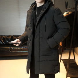 Winter Men's Long Parka Warm Jacket Fleece Liner Hooded Windbreaker Coat