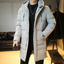 Winter Men's Long Parka Warm Jacket Fleece Liner Hooded Windbreaker Coat
