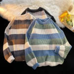 Men's Round Neck Loose-fit Color Sweaters