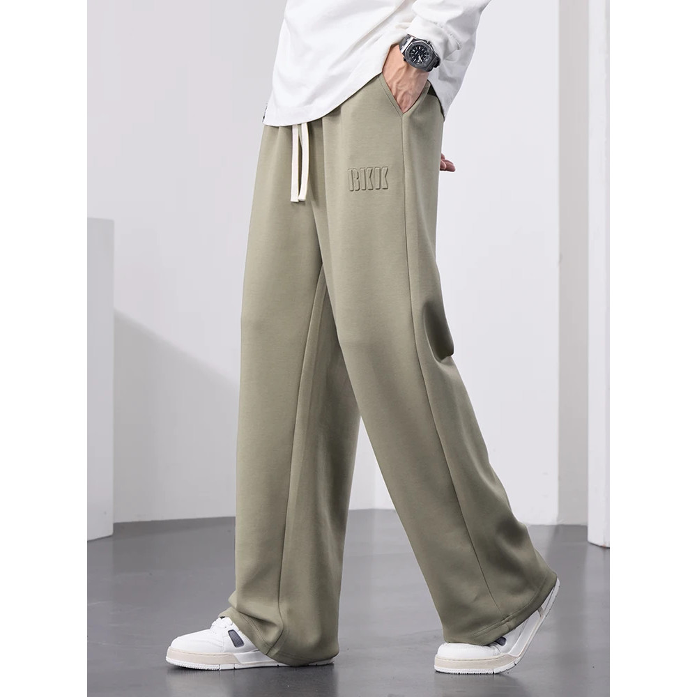 Men's Straight Sweatpants Wide Leg Cotton Track Pants Drawstring Letter Sports Baggy Pants Casual Long Trousers Big Size 8XL 