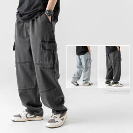 Korean Style Streetwear Loose Jeans Men 