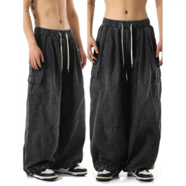 Men Streetwear Baggy Cargo Trousers 