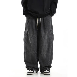 Men Streetwear Baggy Cargo Trousers 