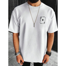 Men's Playing Card Printed T-shirt